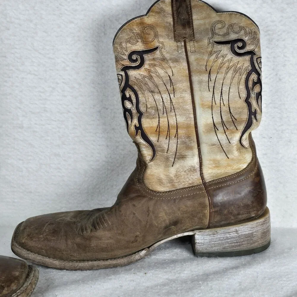Ariat Distressed Mesteno Dust Devil Tan Marble Western Boots Men's 14D